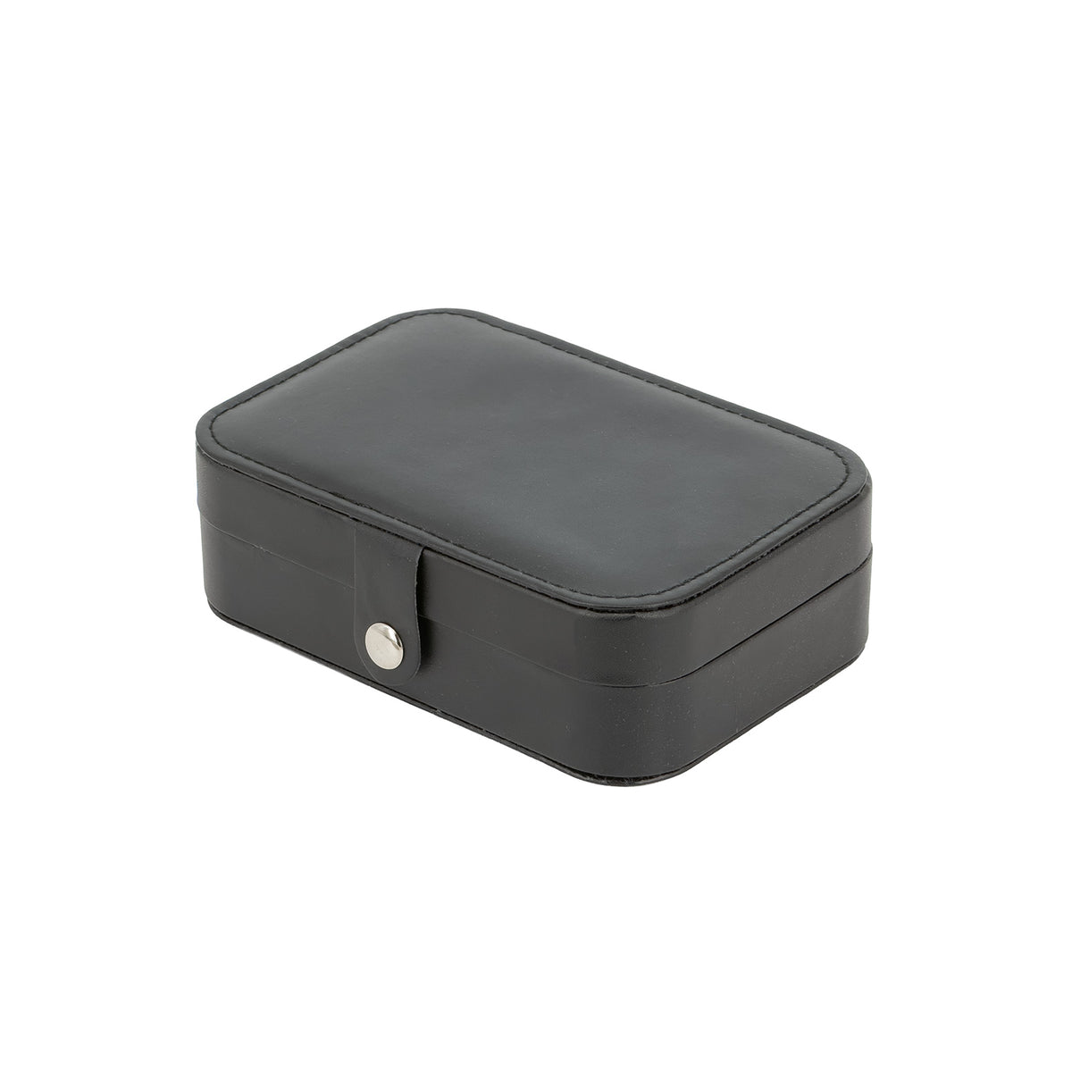 6 1/4" x 4 1/4" Black Leatherette Beige Velvet Jewelry Organizer Case