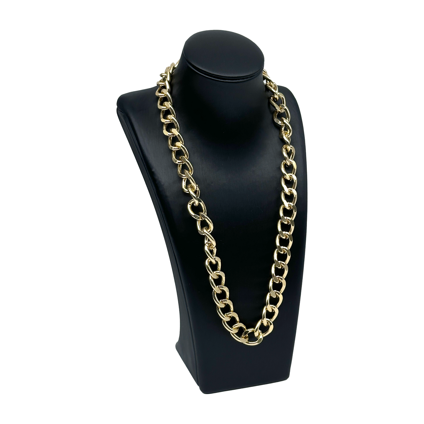 7 1/2" Black PU Linen Texture Necklace Bust Display