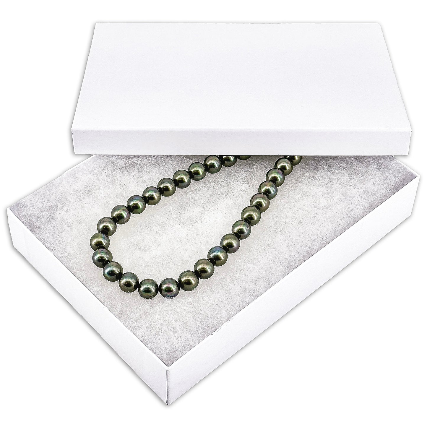 7 1/8" x 5 1/8" Matte White Cotton Filled Paper Box