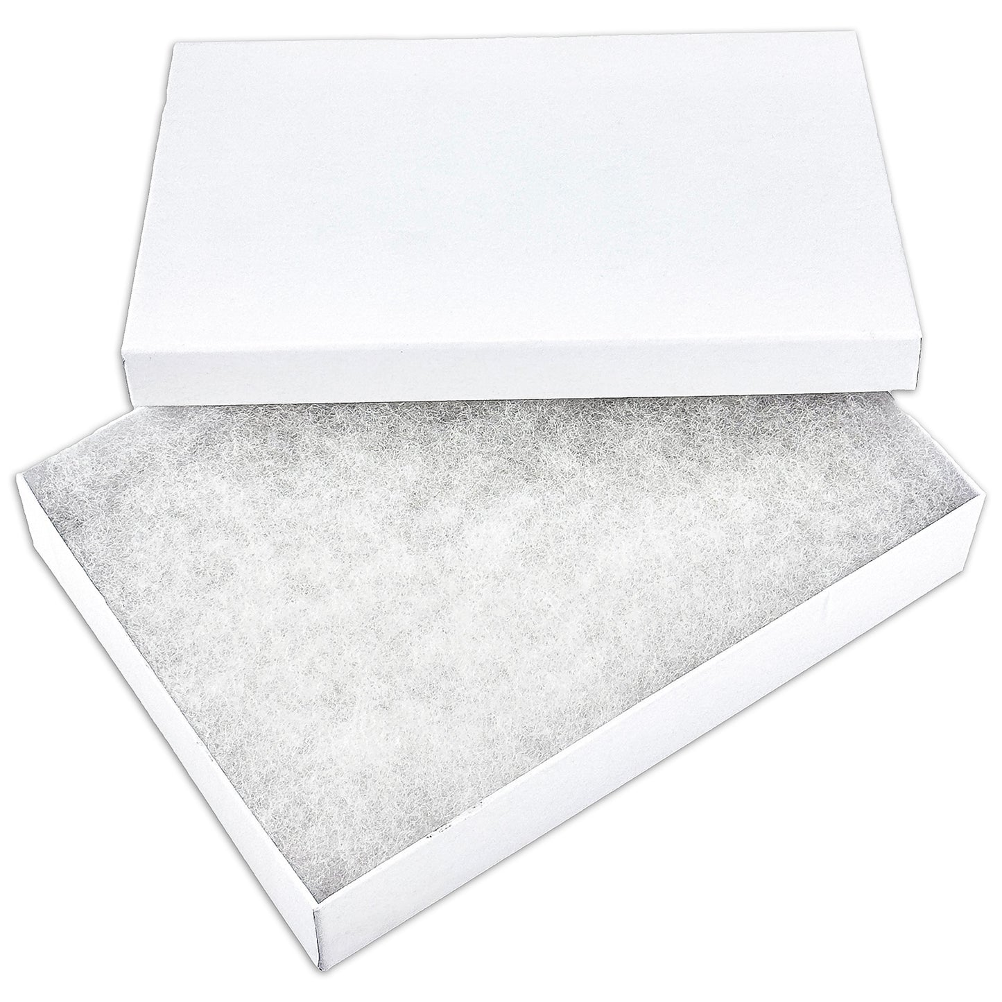 7 1/8" x 5 1/8" Matte White Cotton Filled Paper Box