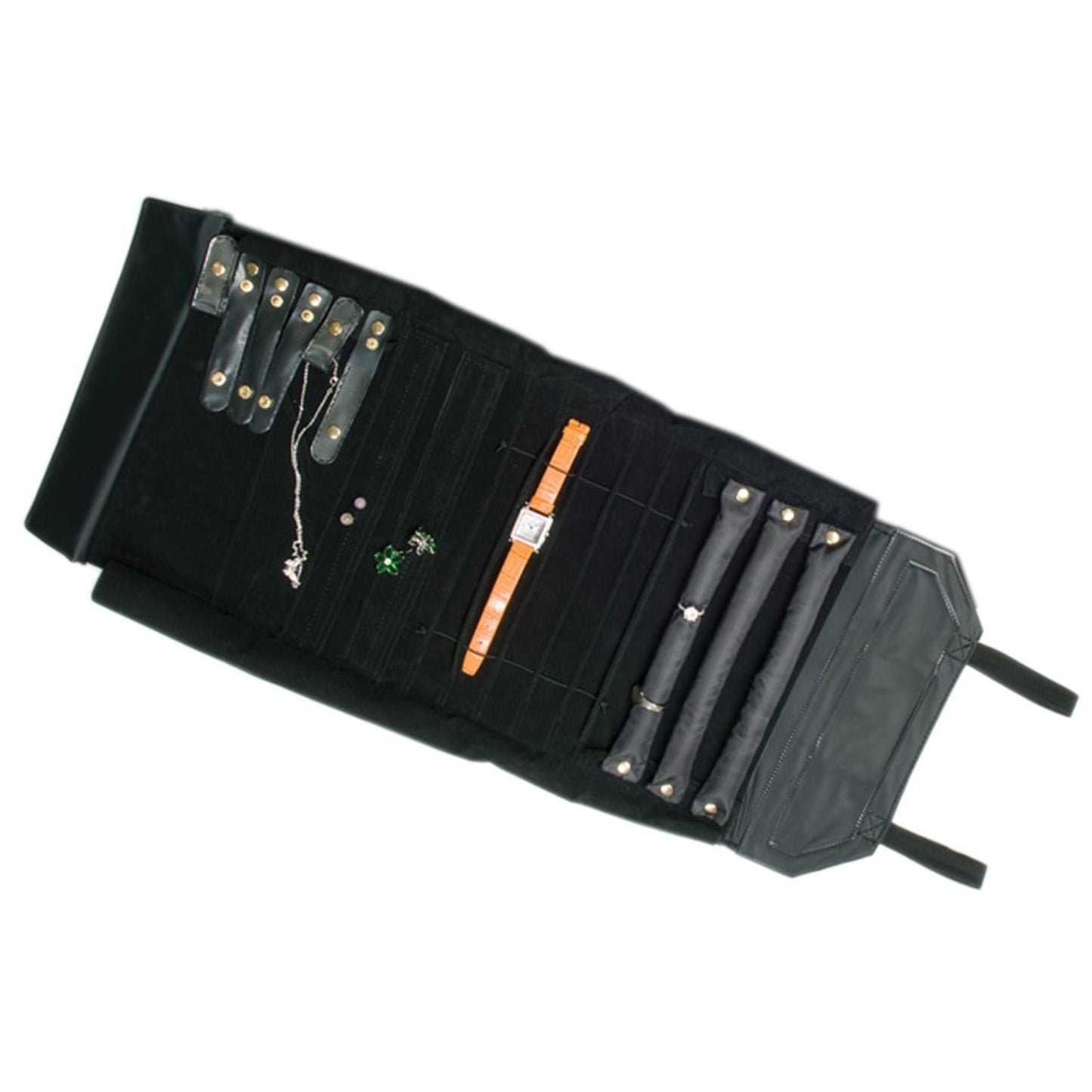 23 1/2" x 9 1/2" Combination Velvet Travel Jewelry Case Roll