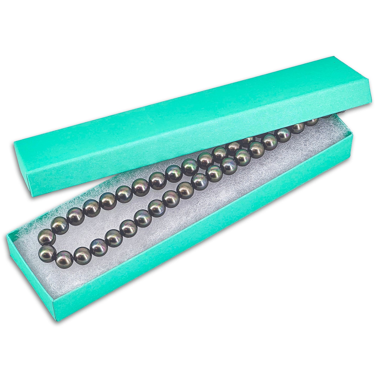8" x 2" x 1" H Teal Green Paper Bracelet Box