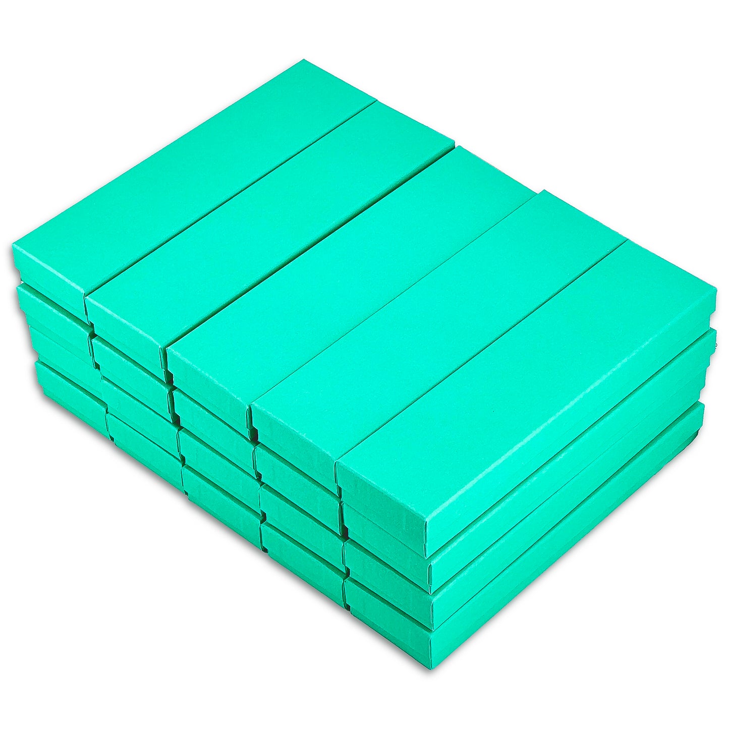 8" x 2" x 1" H Teal Green Paper Bracelet Box