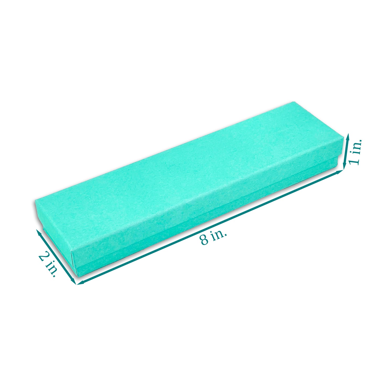 8" x 2" x 1" H Teal Green Paper Bracelet Box