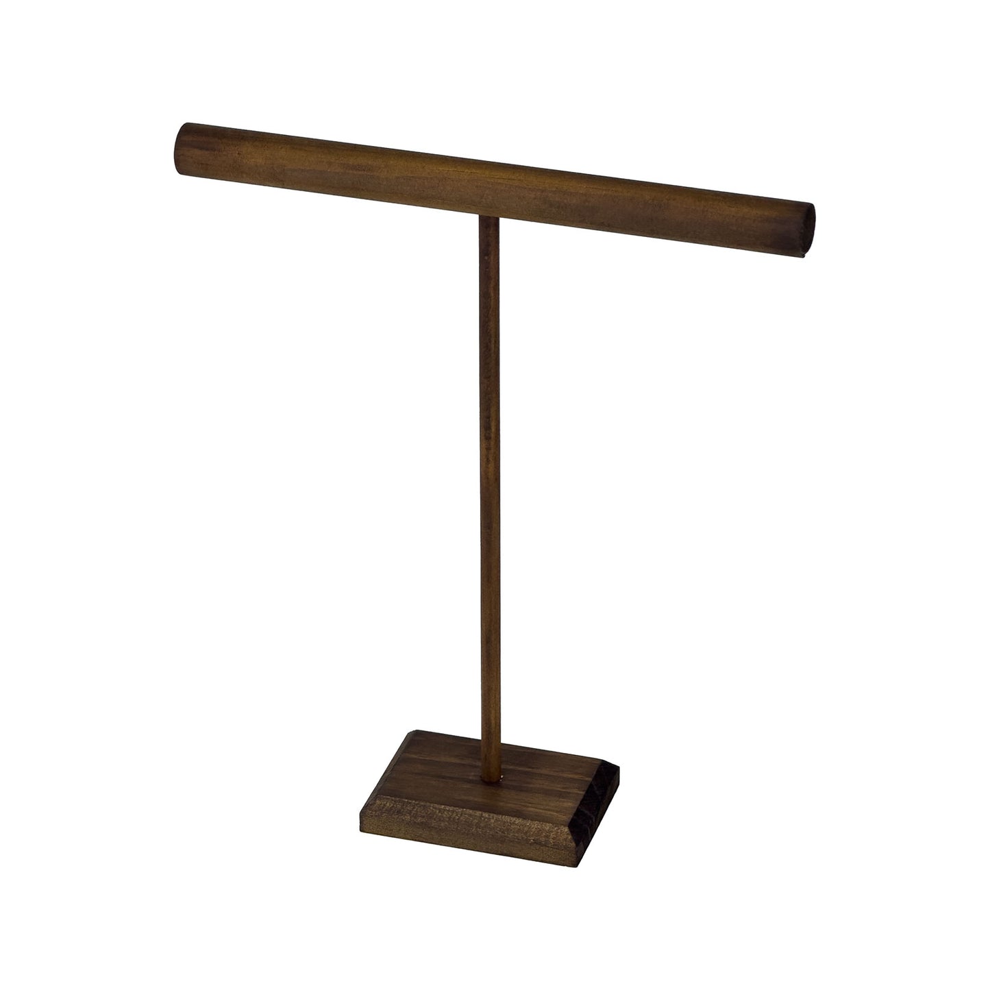 9 1/2" x 11" Dark Wood Single Round T-Bar Jewelry Display