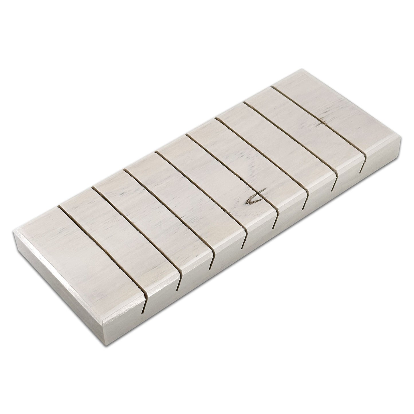 9" x 3 5/8" White Oak Wood 8 Row Jewelry Card Display