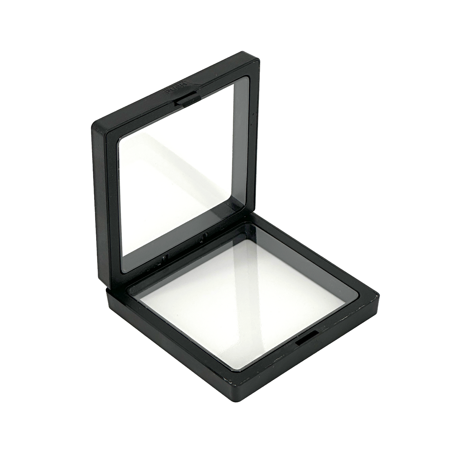 3.5" x 3.5" Black Floating Frame Jewelry Display Case