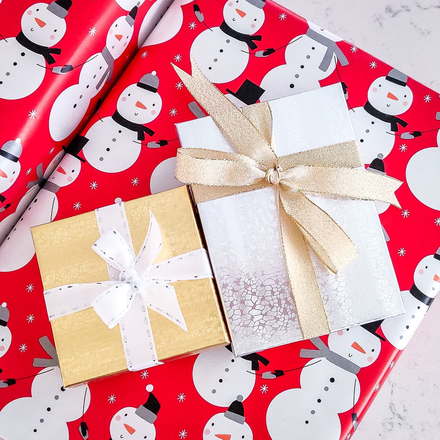 6 1/8" x 5 1/8" Silver Cotton Filled Boxes