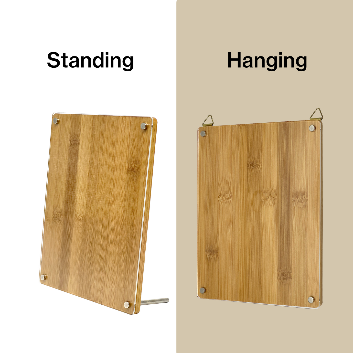 11" x 14" Bamboo and Acrylic Sign Holder Display