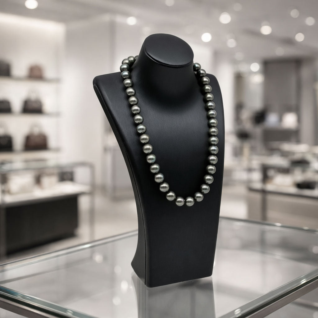 10" Black Polypropylene Ultra-Durable Necklace Bust Display