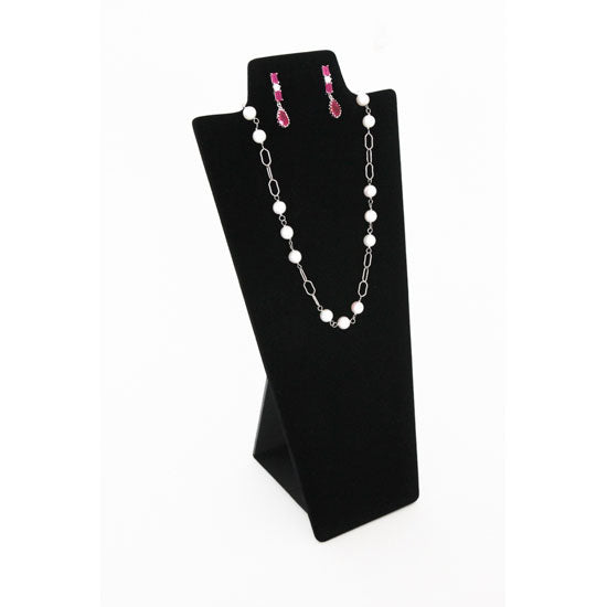 11 1/2" Black Velvet Necklace and Earring Easel Neckform (2-Pack)