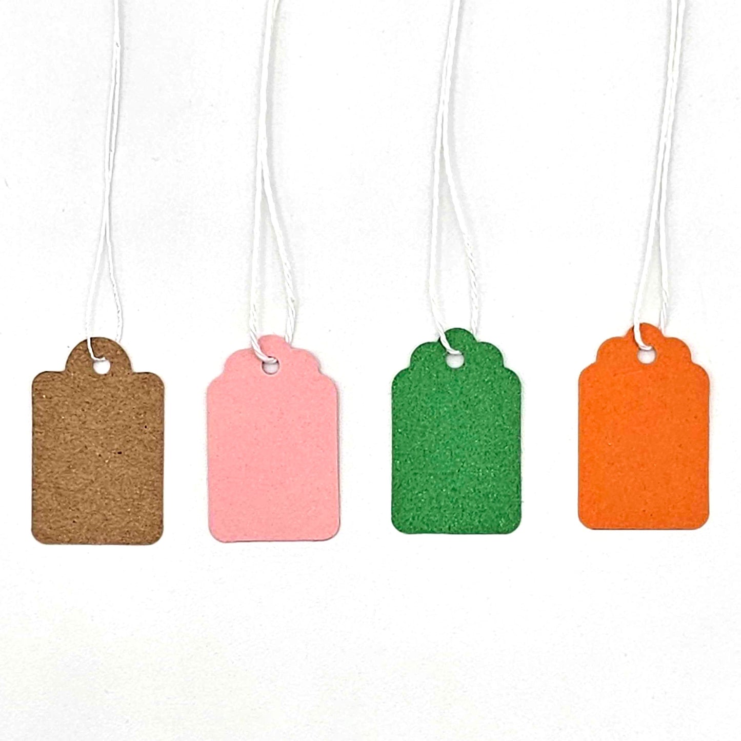 22 x 35mm Orange Paper Knotted String Price Tags