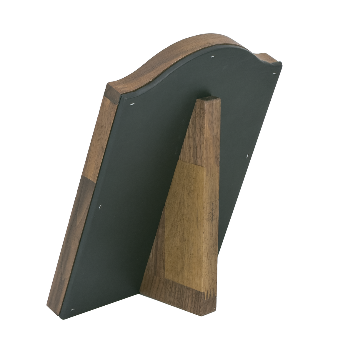 Ring and Earring Easel Display with Walnut Wood and Black Leatherette