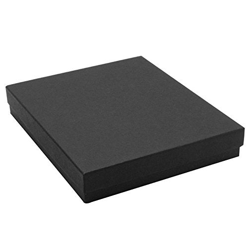 8 x 5 x 1 1/4"H Black Cotton Filled Paper Box