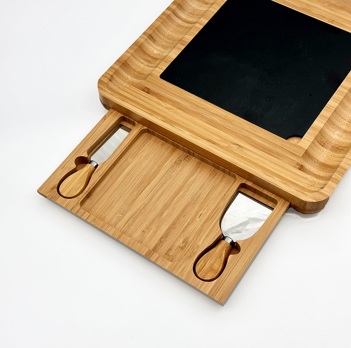 13" x 13" Natural Bamboo Charcuterie Board 6-Piece Set