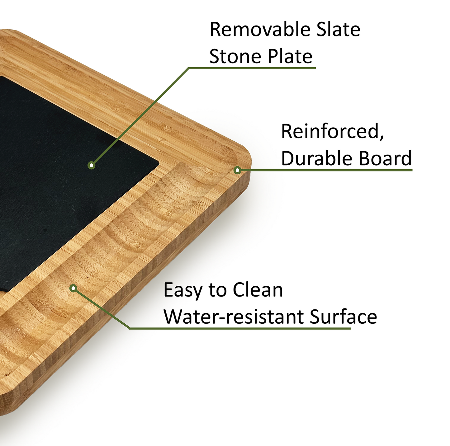 13" x 13" Natural Bamboo Charcuterie Board 6-Piece Set