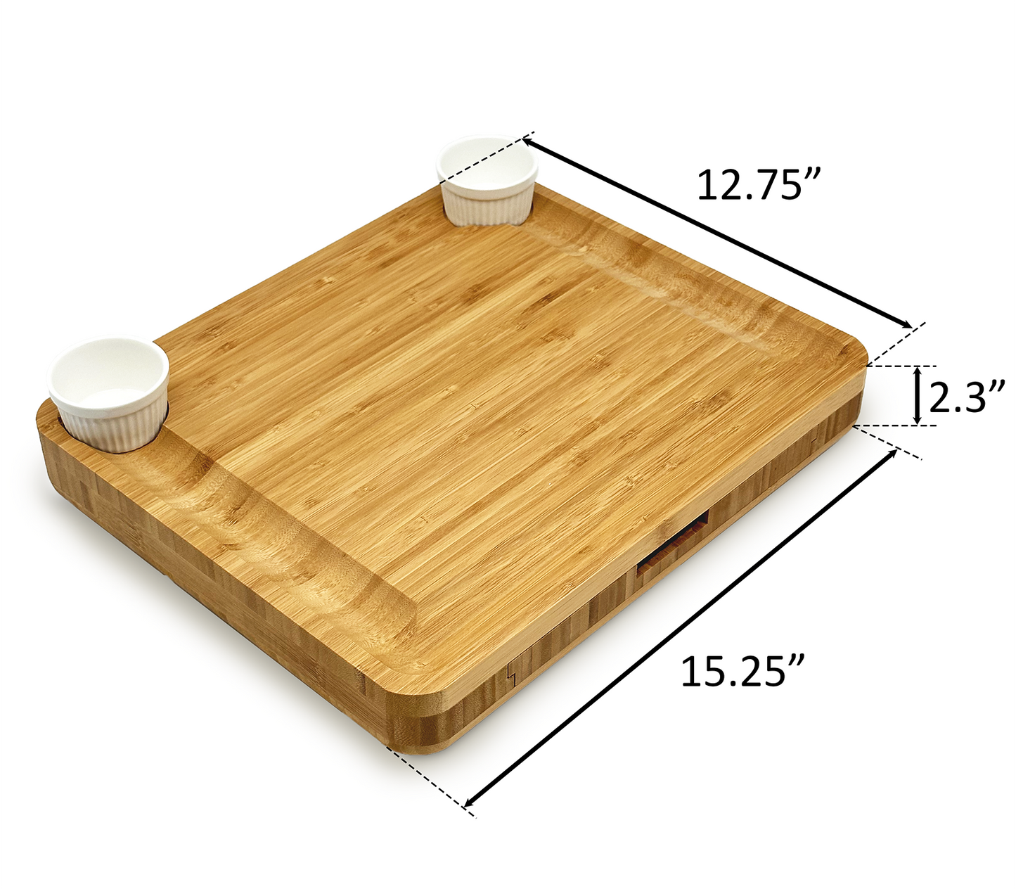 15" x 13" Natural Bamboo Charcuterie Board 16-Piece Set