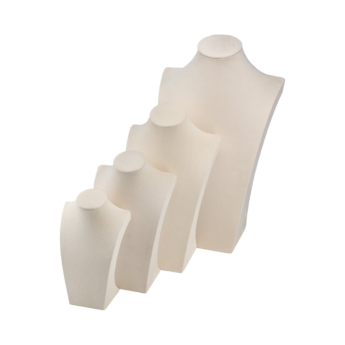 15 3/4" Beige Microfiber Necklace Bust Jewelry Display