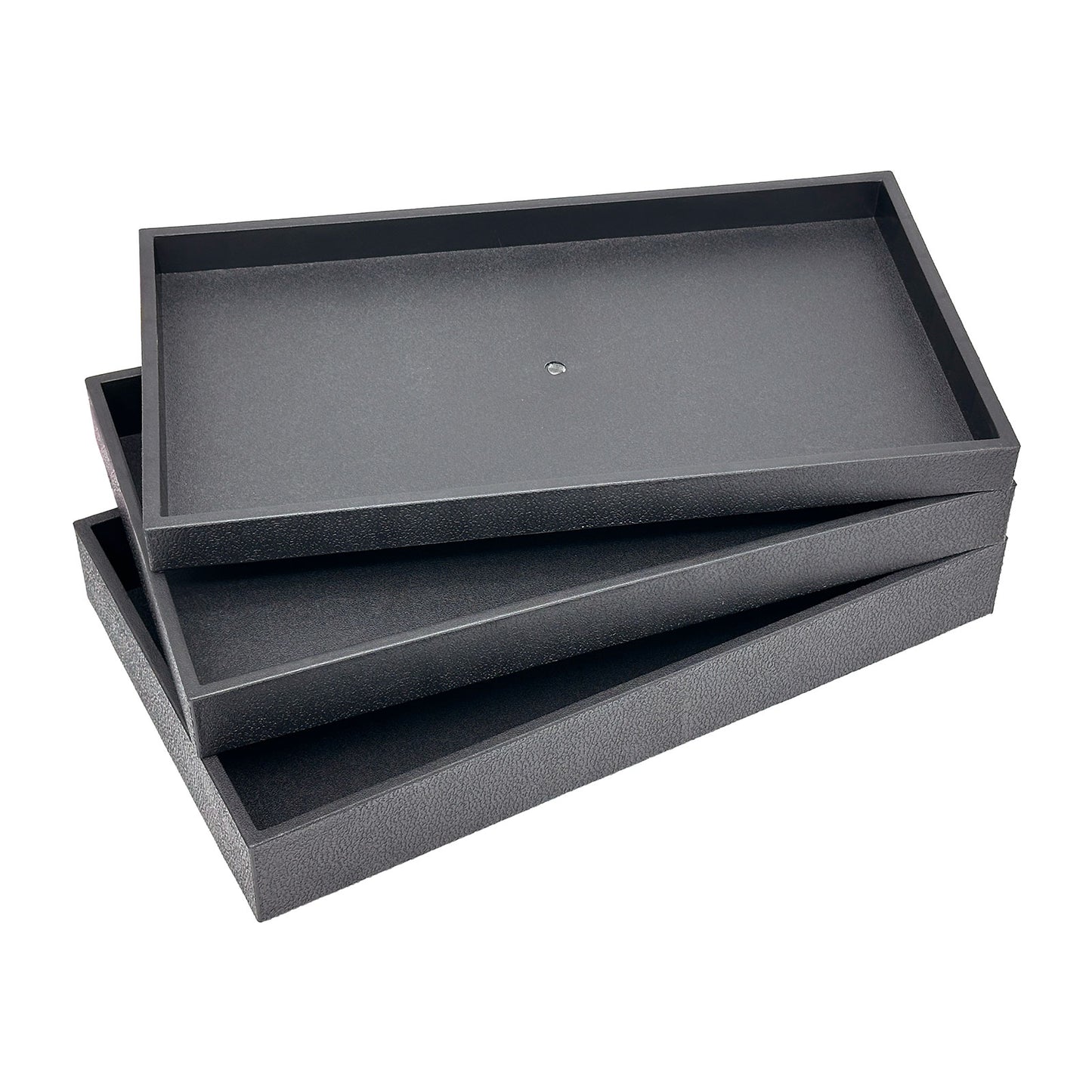 1" Standard Size Black Stackable Plastic Utility Tray