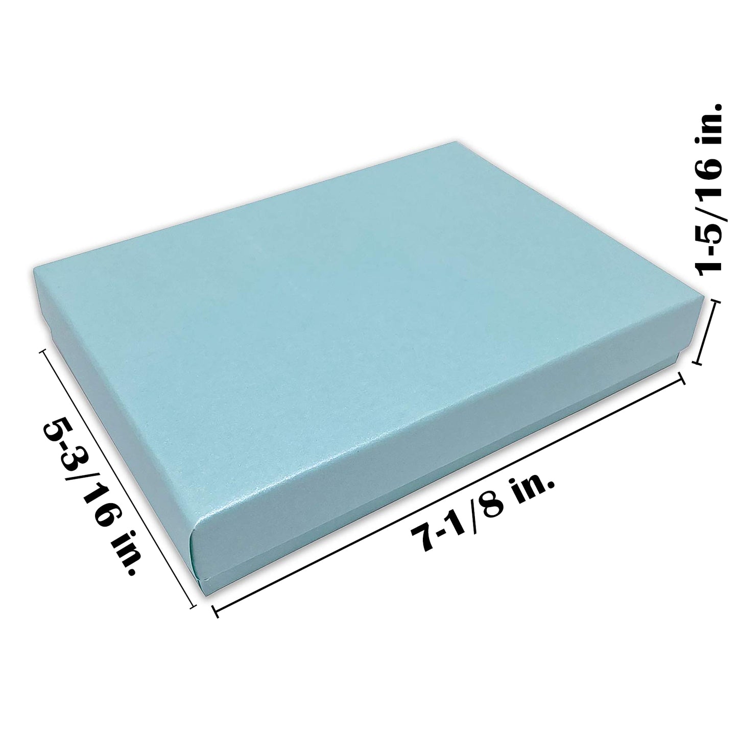 7 1/8" x 5 1/8" Light Pearl Teal Cotton Filled Paper Box