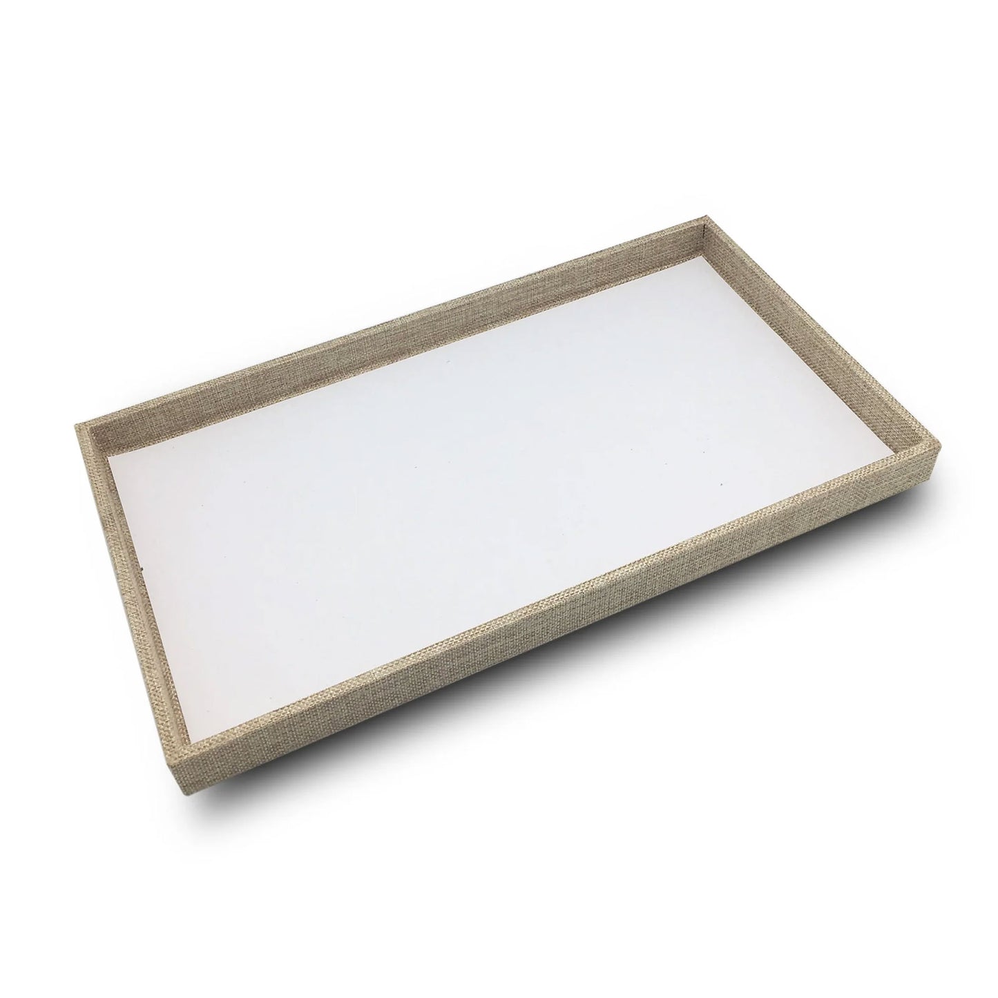 1" Burlap Wooden Jewelry Display Standard Size Tray
