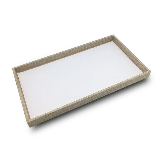 1" Burlap Wooden Jewelry Display Standard Size Tray