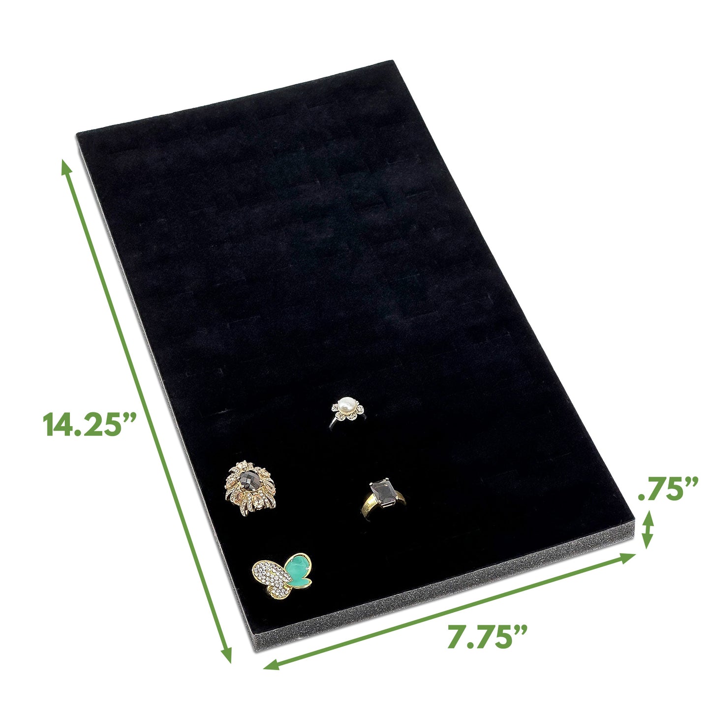 72 Ring Deluxe Black Velvet Vertical Ring Foam