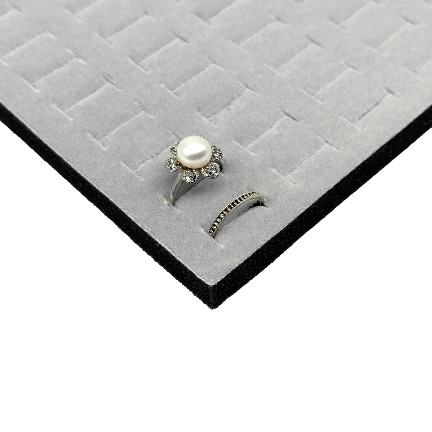 Deluxe Grey Velvet Ring Foam For 144 Rings