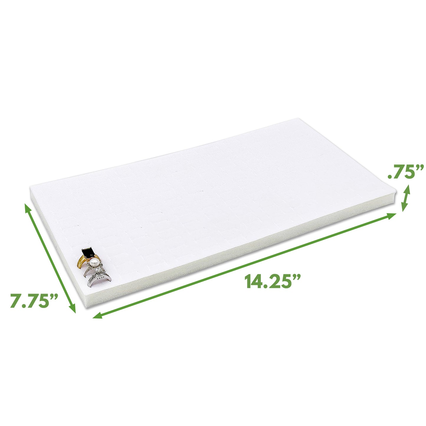 Deluxe White Velvet Ring Foam for 144 Rings