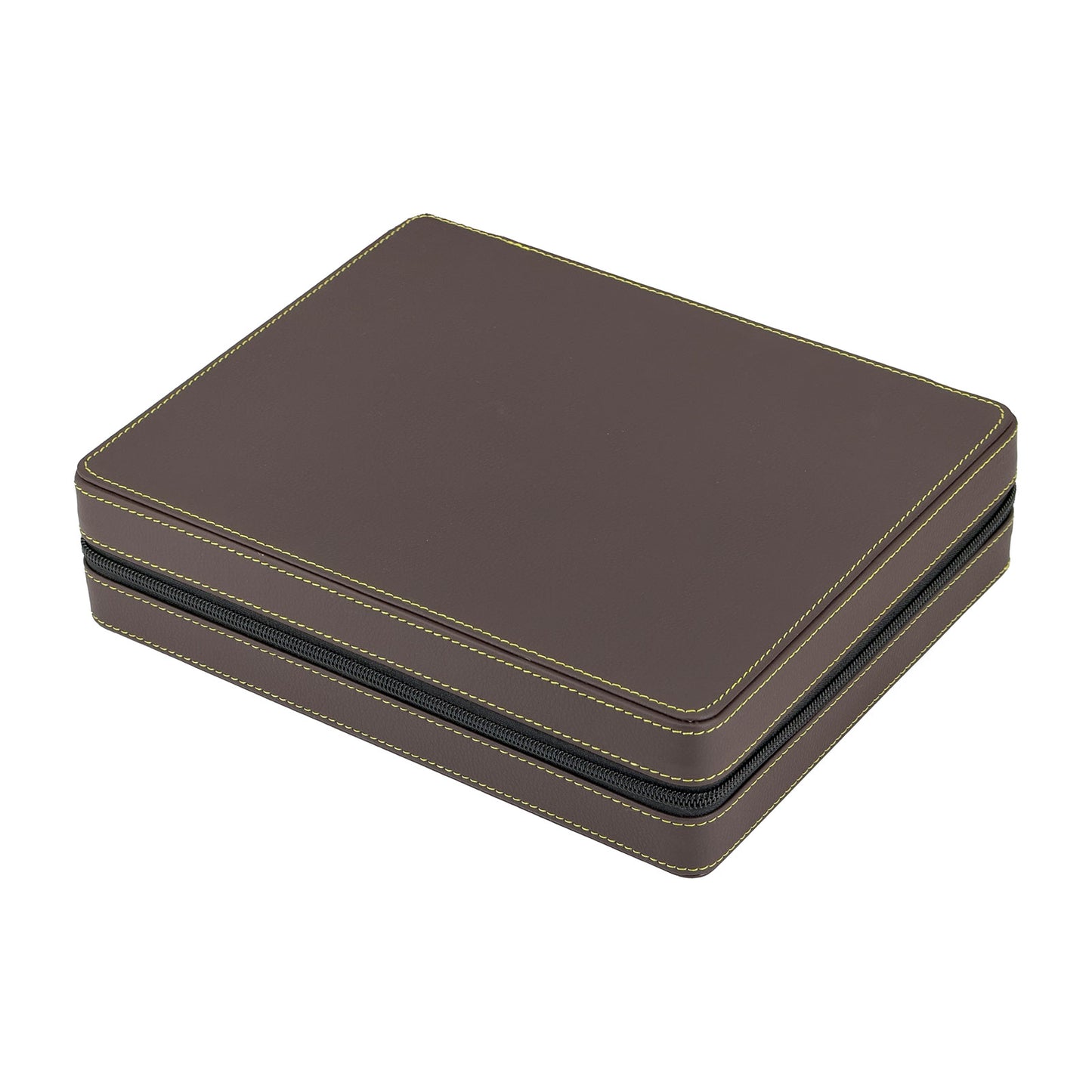 Double-Sided Leatherette Ring Organizer Travel Case with Zipper