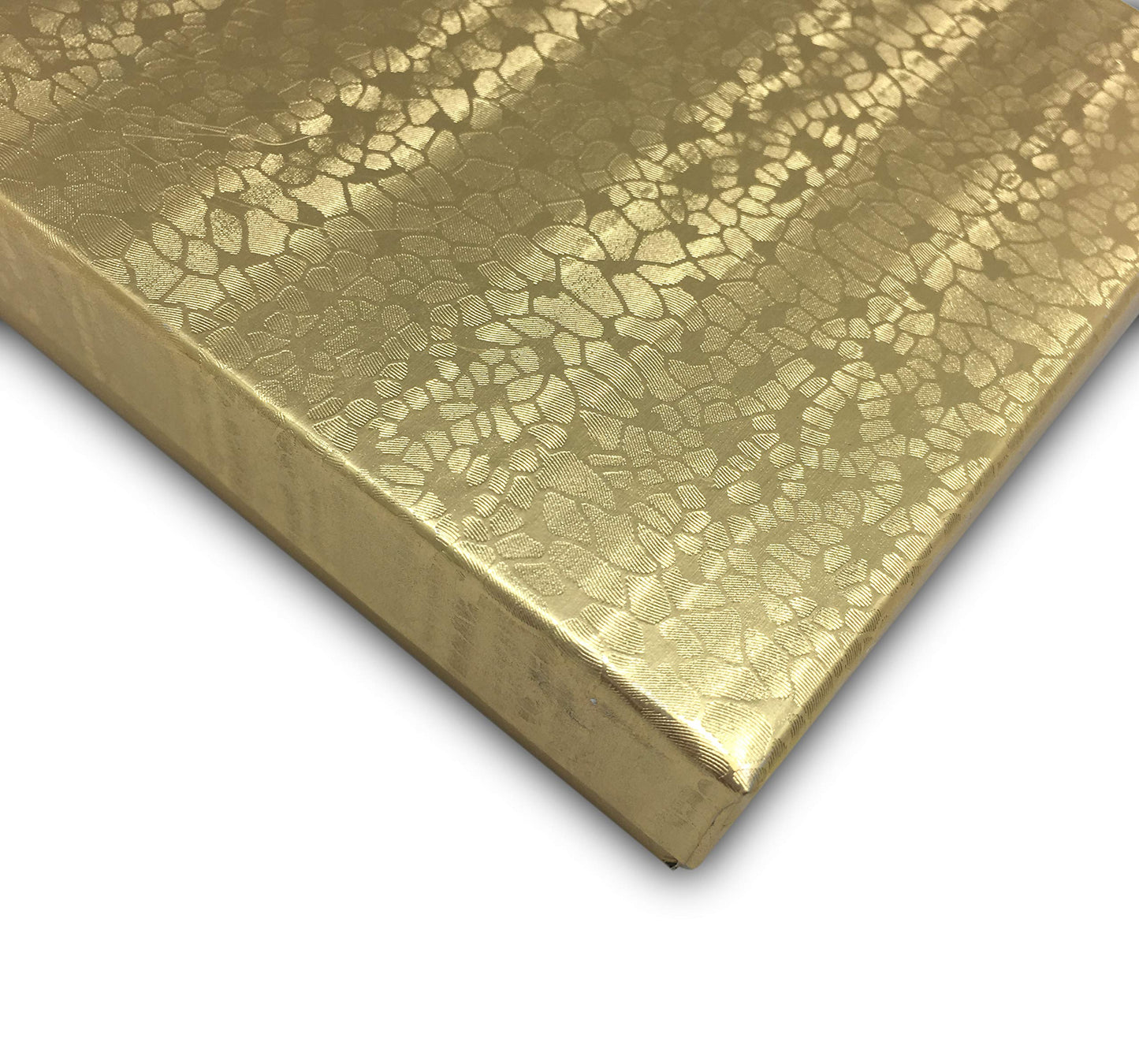 3 3/4" x 3 3/4" x 2" Gold Cotton Paper Box