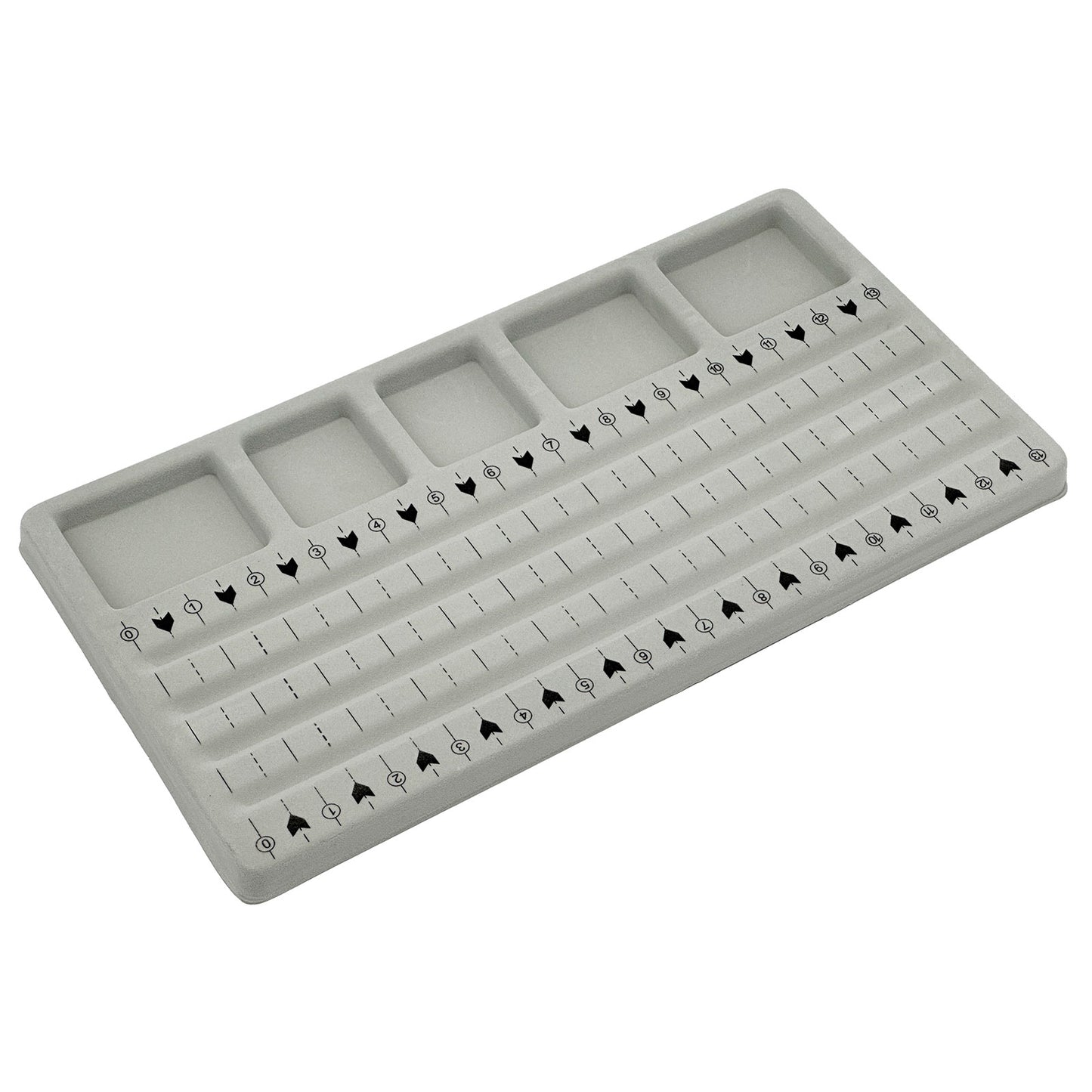 Gray Flocked Bead Measurement Design Tray Insert