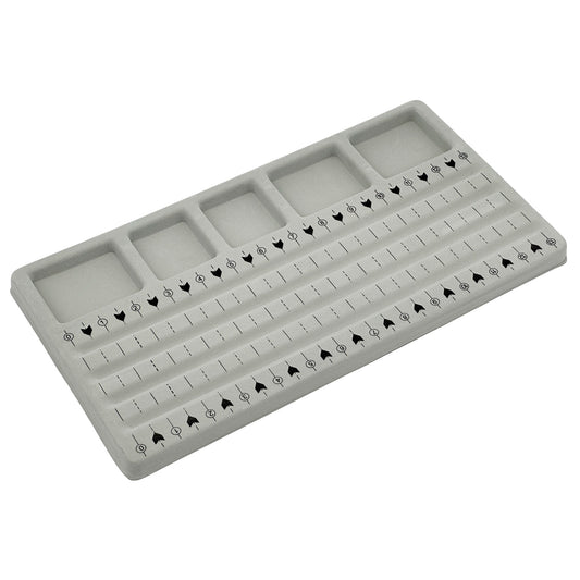 Gray Flocked Bead Measurement Design Tray Insert