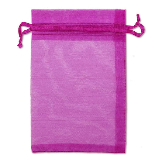 Hot Pink Organza Drawstring Pouches