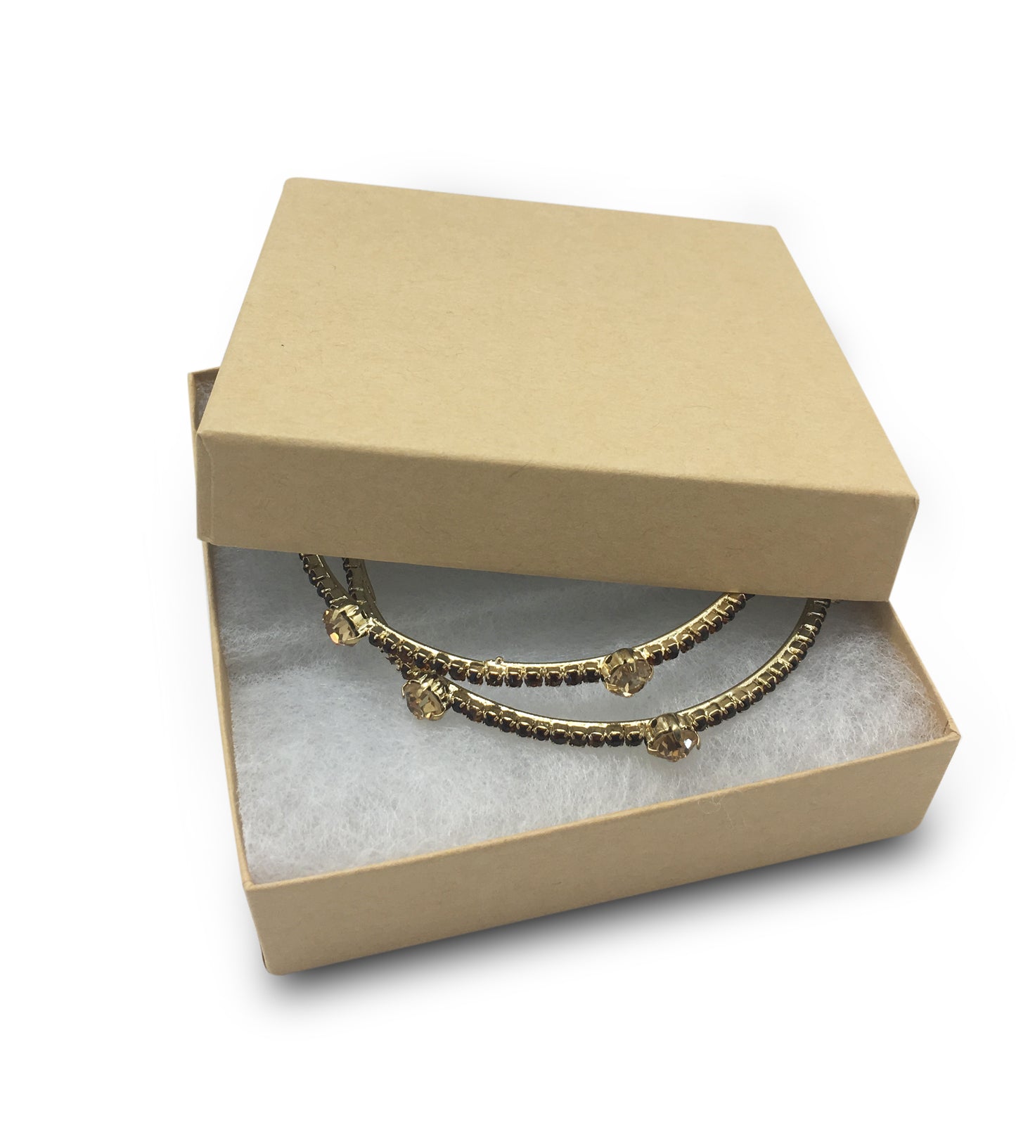3 3/4" x 3 3/4" x 2" Kraft Cotton Paper Box