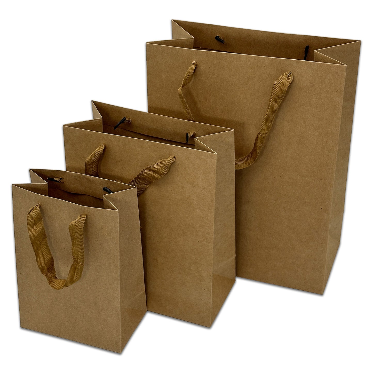 13" x 10" x 5" Kraft Paper Gift Bags with Fabric Handles