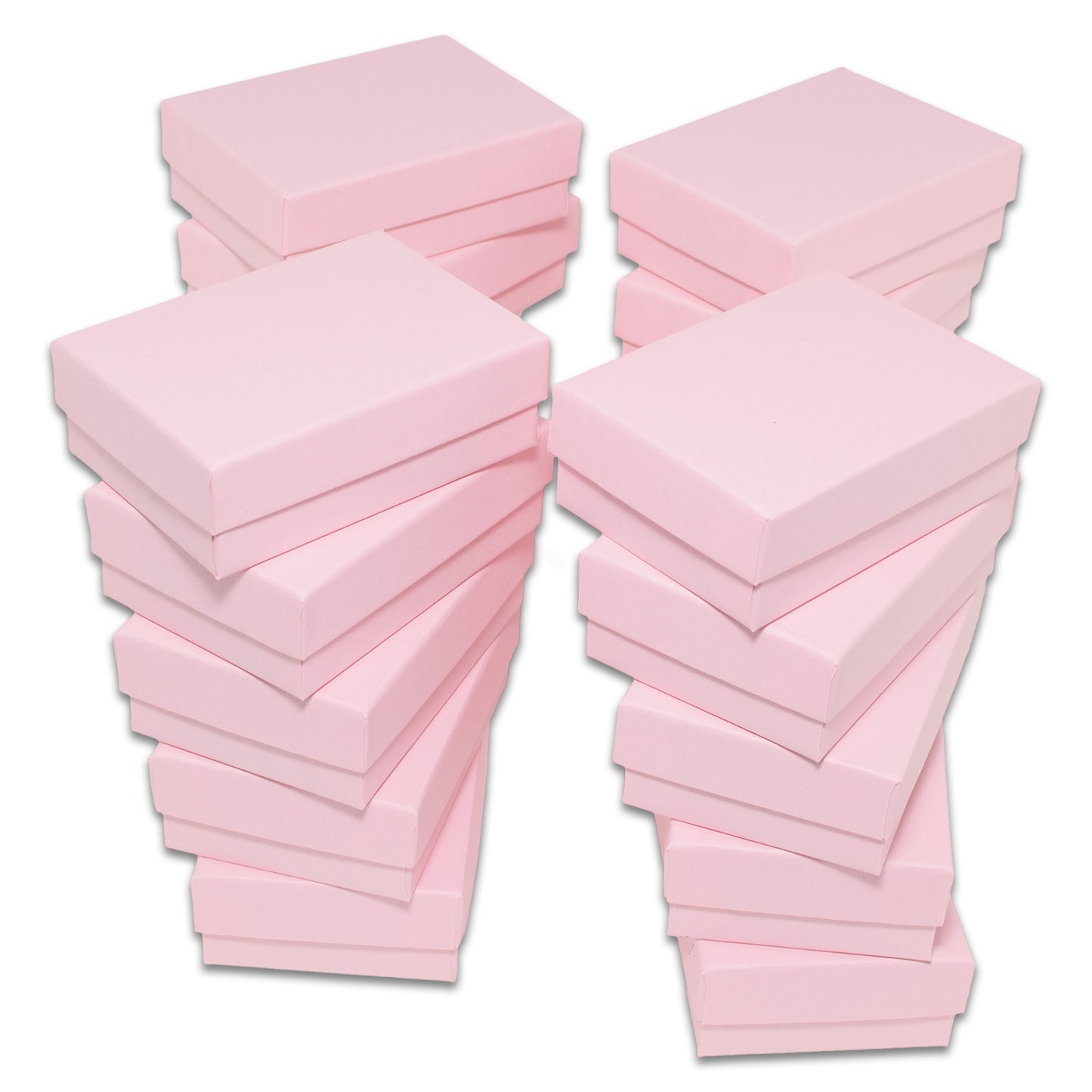 2 1/8" x 1 5/8" x 3/4" Pink Cotton Filled Paper Box