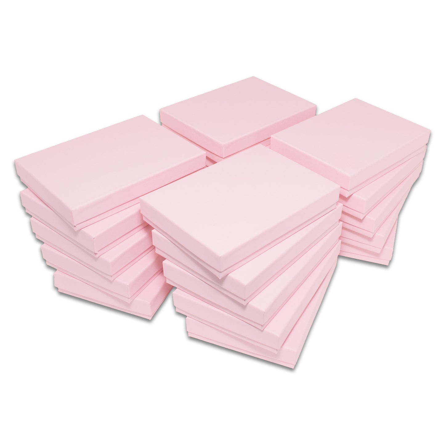 5 7/16" x 3 15/16" x 1" Pink Cotton Filled Paper Box