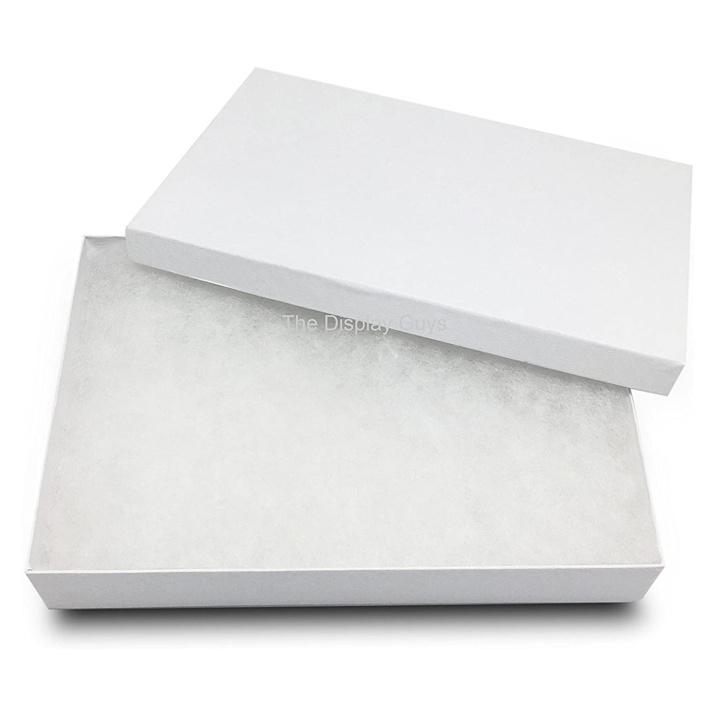5" x 4" x 1" White Swirl Cotton Filled Paper Box