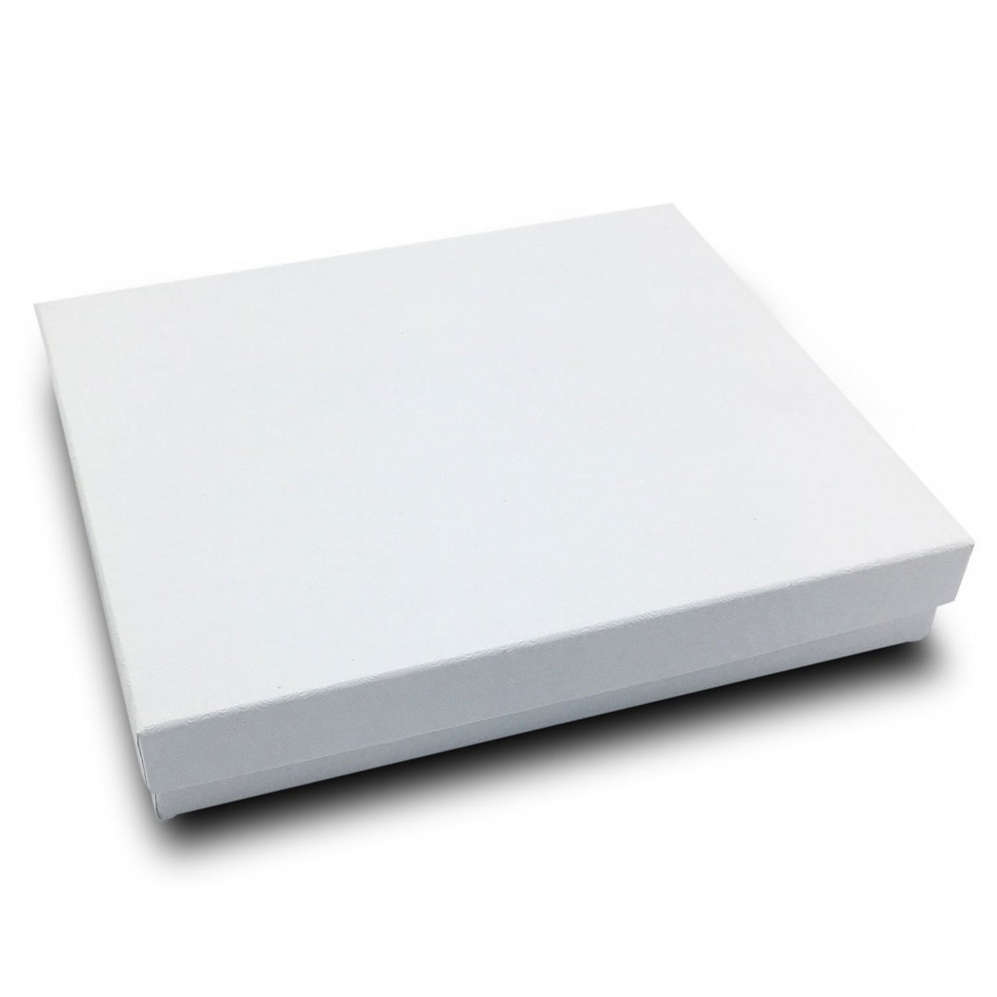 6 1/8" x 5 1/8" x 1 1/8" White Swirl Cotton Filled Jewelry Boxes