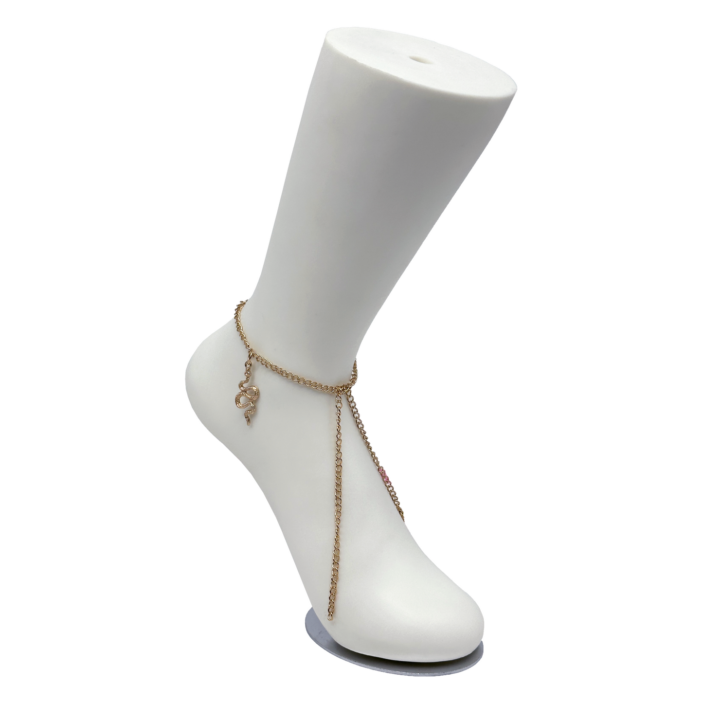 White Hollow Plastic Ankle Bracelet Jewelry Display Stand