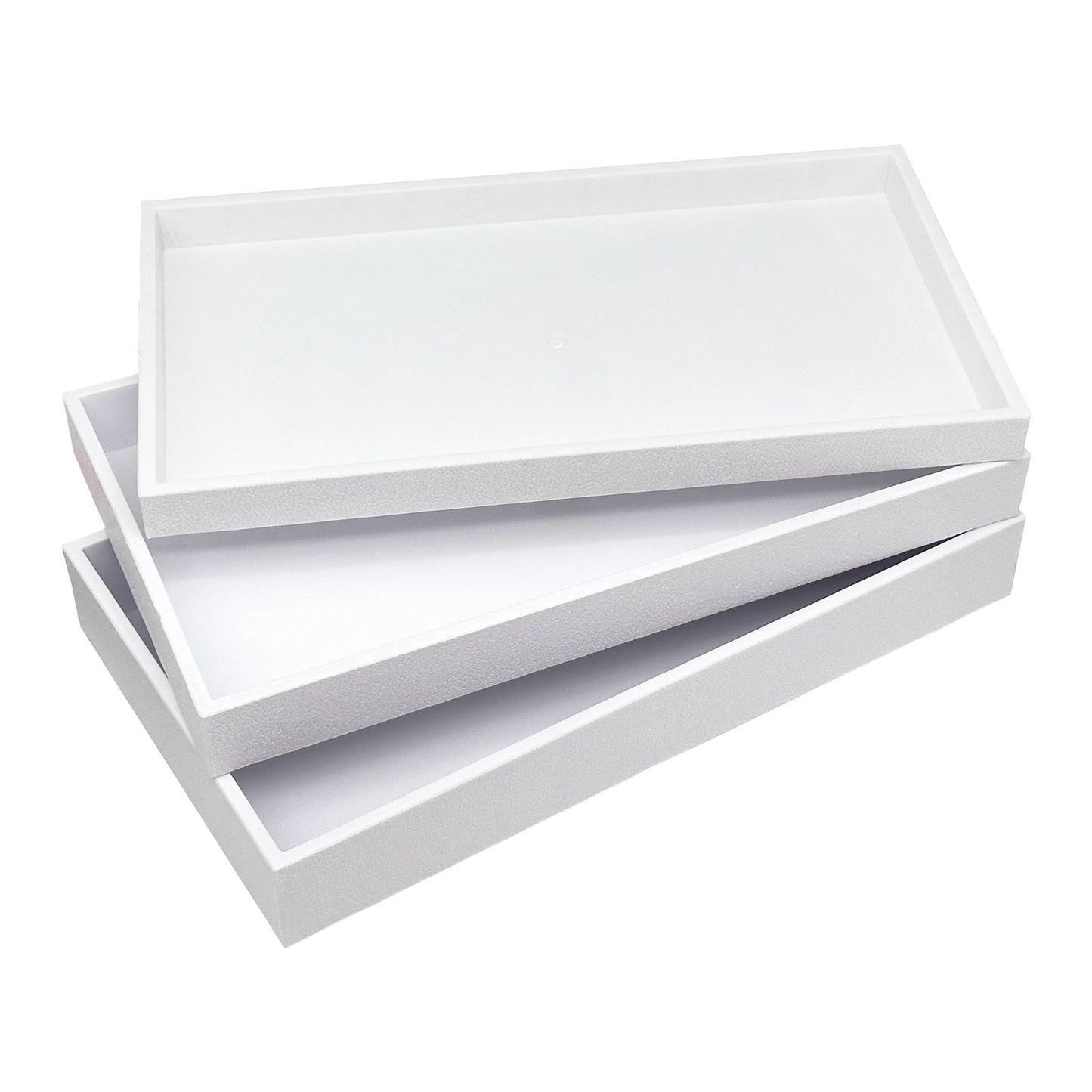 2" High Standard Size White Stackable Plastic Tray