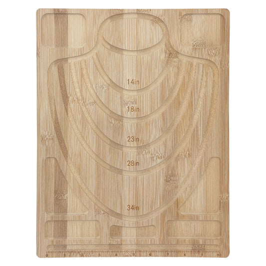 Wood 14" to 34" Necklace Beading Design Board Tray