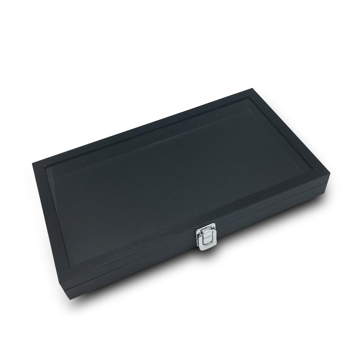 14 3/4" x 8 1/4" Wooden Black Display Case with Glass Top