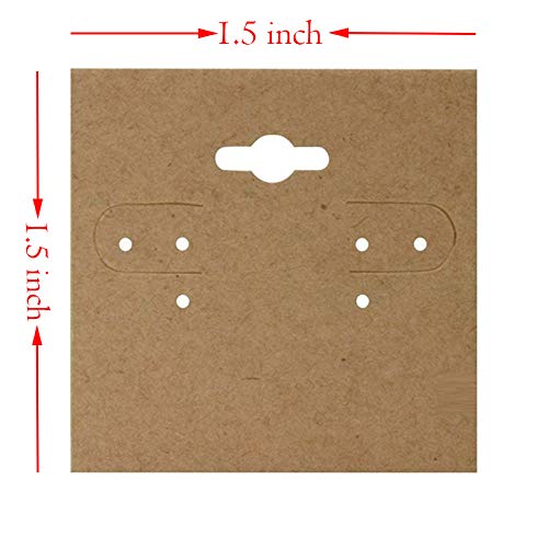 1 1/2" x 1 1/2" Kraft Paper Hanging Earring Cards