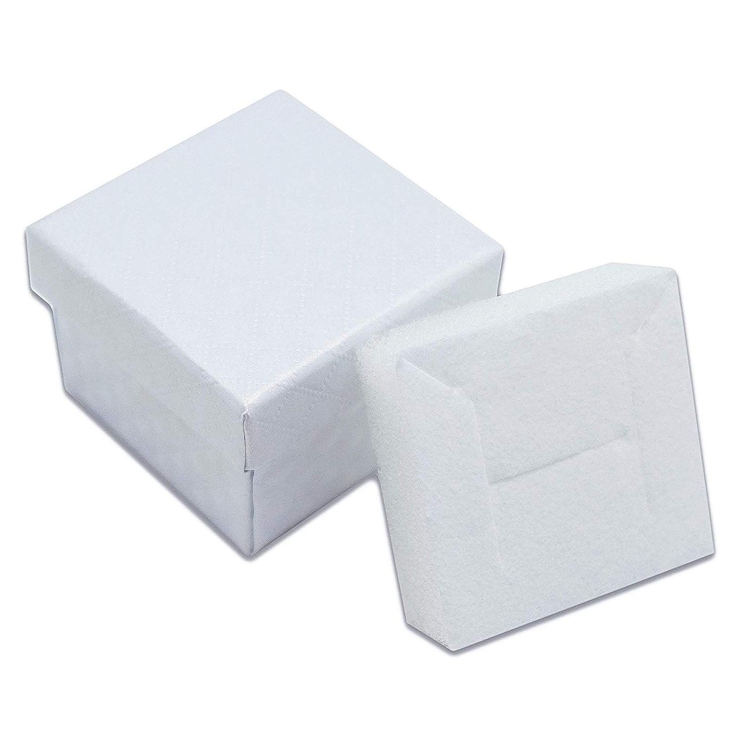 1 3/4" x 1 3/4" White Diamond Pattern Cardboard Jewelry Box