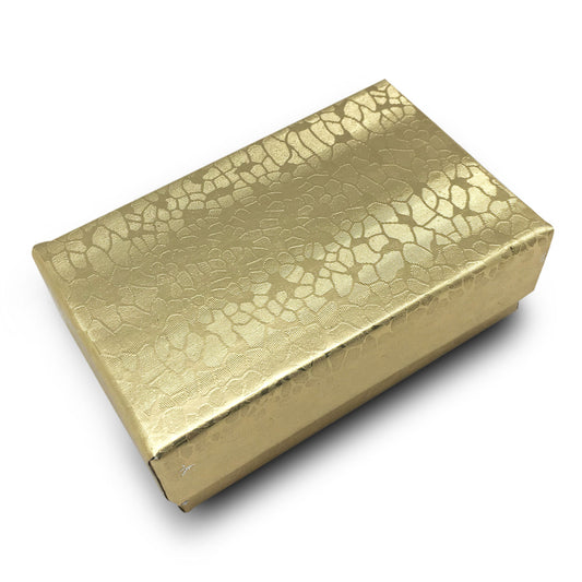 1 7/8" x 1 1/4" x 5/8" Gold Foil Cotton Filled Paper Box