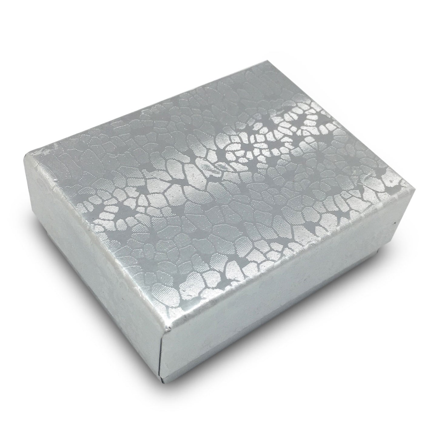 1 7/8"Wx 1 1/4"Dx 5/8"H Silver Cotton Filled Paper Box