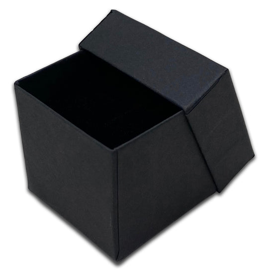 1 9/16" x 1 9/16" Black Paper Ring Box with Black Foam Insert