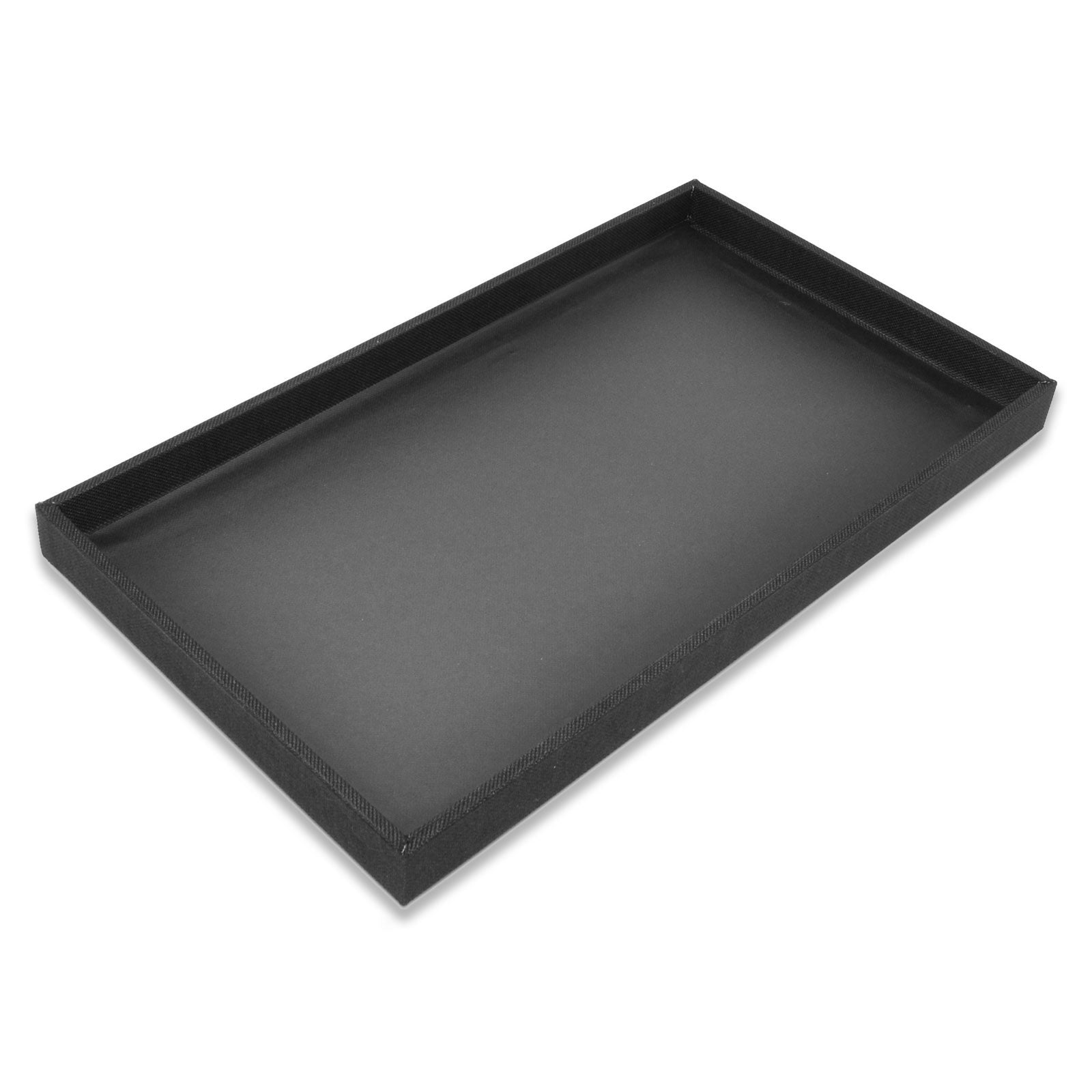 1" Black Linen Wooden Jewelry Display Standard Tray